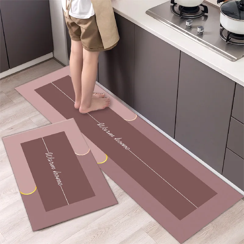 thumbnail image 1 of Alfombra de cocina antideslizante moderna para el hogar, alfombra suave de dibujos animados simple a la moda, alfombra de baño de tira larga, felpudo de entrada lavable y duradero, 1 of 5