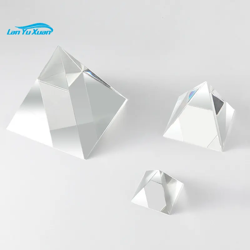 

Color-syncing prism pyramid transparent tetrahedral glass look rainbow geometry polyhedron home desk crystal ornaments