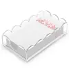 New Acrylic Acrylic Napkin Holder Handmade Tabletop Bathroom Scalloped Tray Napkin Tissue Storage Rack Disposable Paper 1