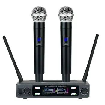 무선 마이크 시스템 듀얼 무선 노래방 마이크 세트, 노래방용 핸드헬드 다이나믹 마이크