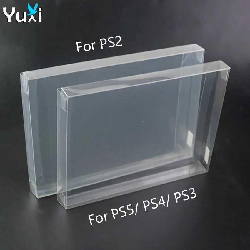 

YuXi Plastic Clear PET Transparent Box Protector Sleeve For PS5 PS4 PS3 PS2 Game Card Collection Display Storage Protective Box