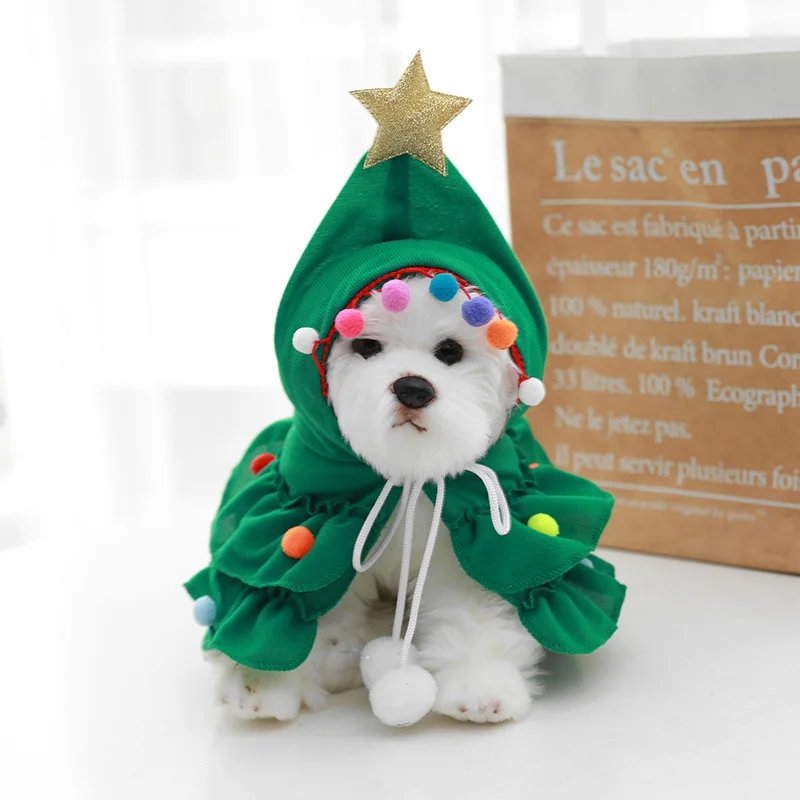 

Cat Costume Christmas Tree Shape Cat Dog Pet Christmas Cape Holiday Dogs Clothing Pet Supplies Pet Accessories