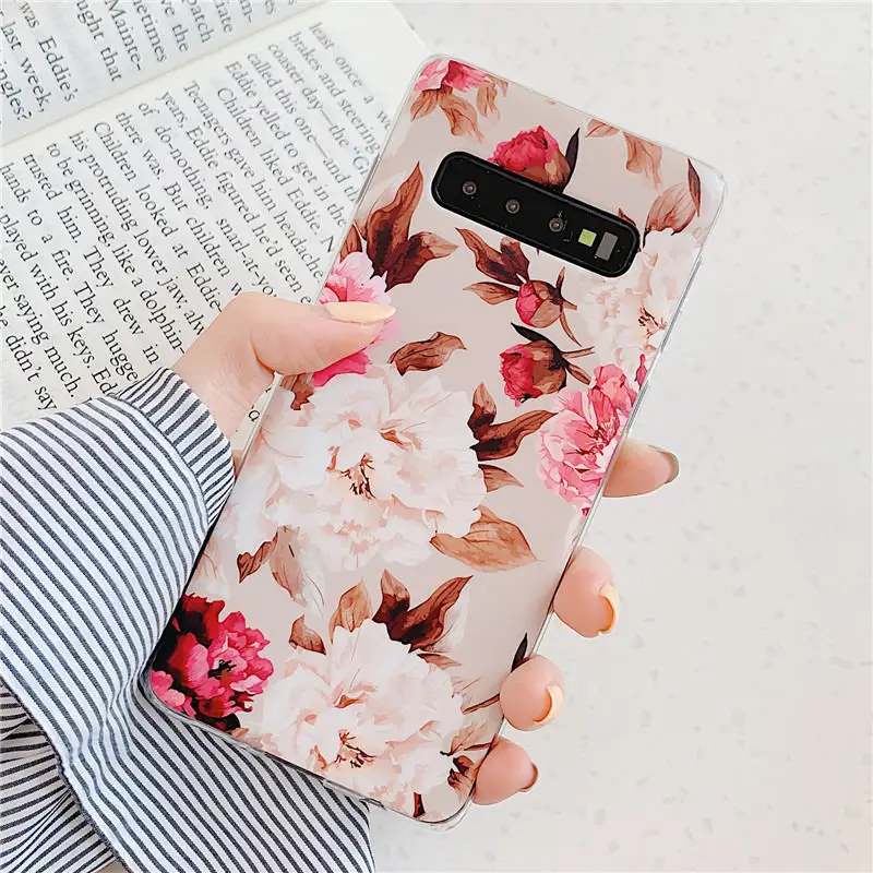 silicone case samsung FLYKYLIN Plating Marble Case For Samsung Galaxy S20 FE S9 S10 Note 20 Ultra S21 S20 S22 Plus Cover Flower Silicone Phone Coque samsung cute phone cover Cases For Samsung