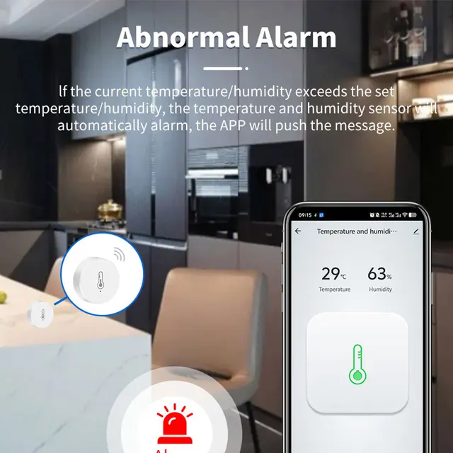 Tuya Zigbee3.0 Z2MQTT Temperature Humidity Sensor Indoor Hygrometer Real-Time Monitoring Work with Home Assistant Alexa Google 4