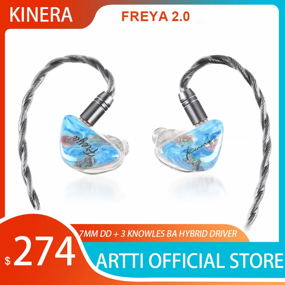 

Kinera Freya 2.0 In-Ear HiFi Earphones 7mm DD + 3 Knowles BA Hybrid Driver IEMs With 0.78mm 2pin Plug Detachable Cable Headphone