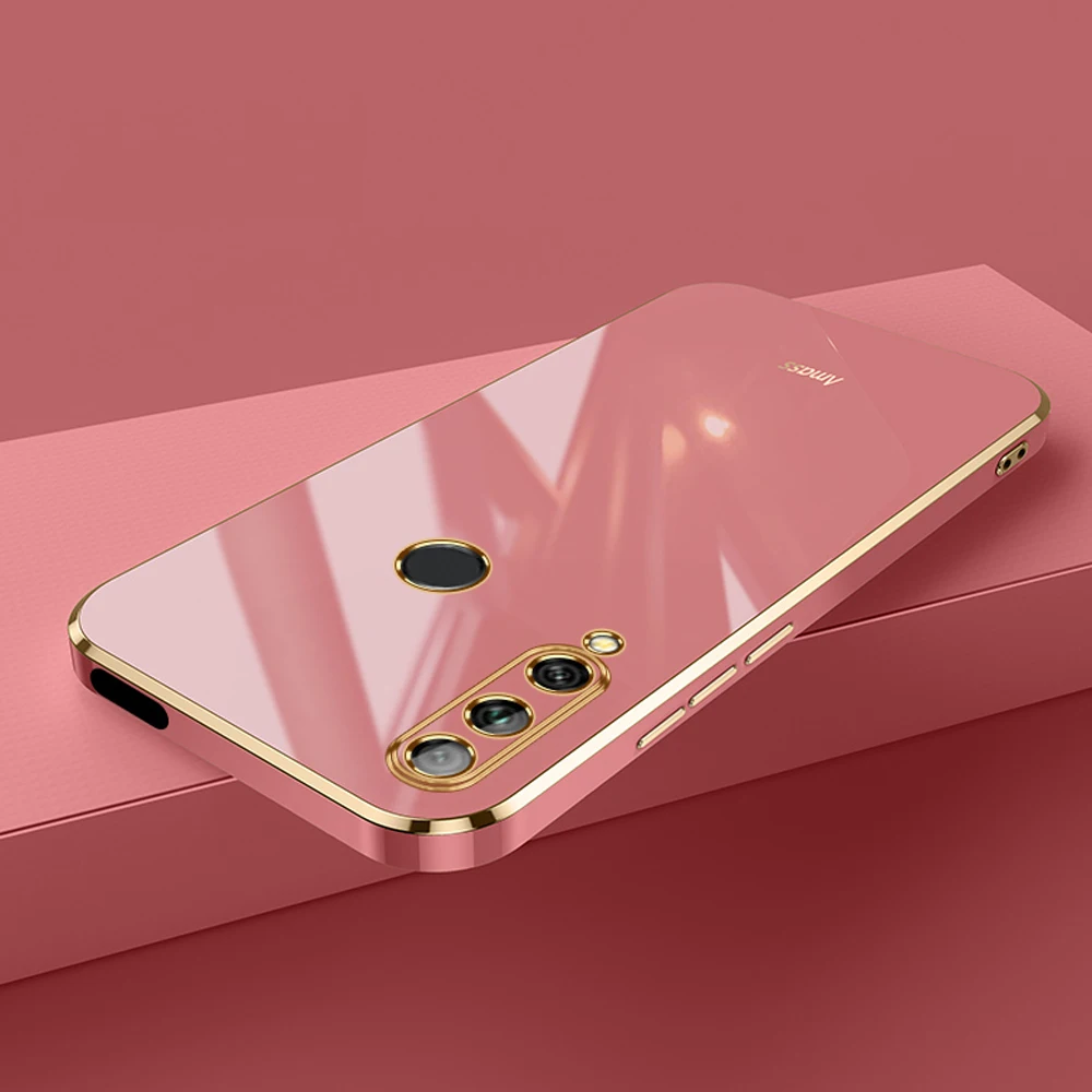 Luxury Square Plating Shockproof Silicone Phone Case Back Cover