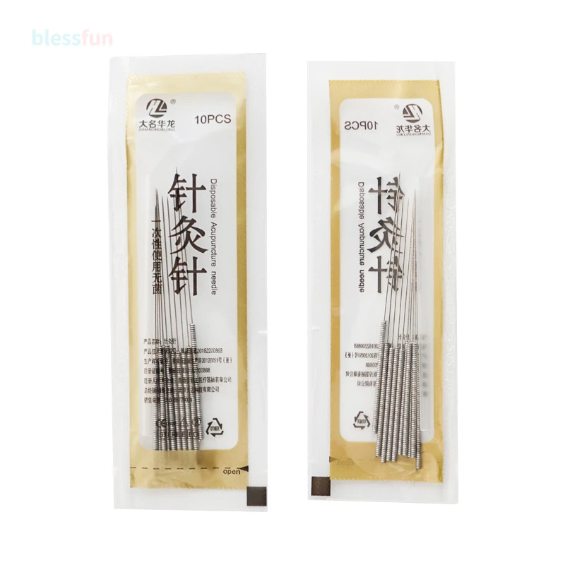 Disposable Acupuncture Needle 500 50*10pcs Korea Flat Handle With Plastic Tube