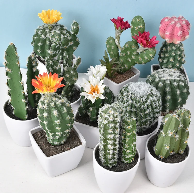 Mini Cactus de plástico falso sin maceta, planta en maceta, decoración del hogar, flor Artificial realista, Linda planta suculenta falsa, 1PC