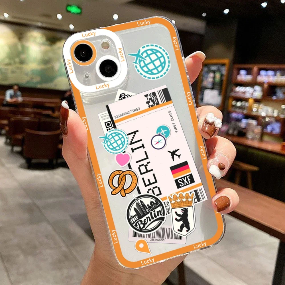thumbnail image 1 of Funda de teléfono transparente World City Travel Tokio Nueva York Londres para iPhone 15 14 13 12 Mini 11 Pro Max X XR XS 7 8 Funda de silicona suave, 1 of 5
