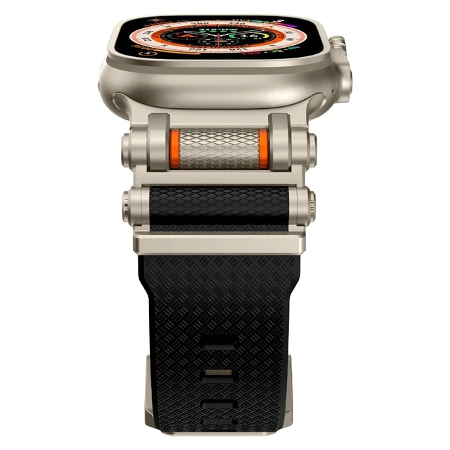 Rubber Sports Strap for Apple Watch Ultra 2 49mm Series 10 46mm Silicone Metal Bracelet for iWatch 9 8 7 6 5 4 SE 44MM 45MM Band 2