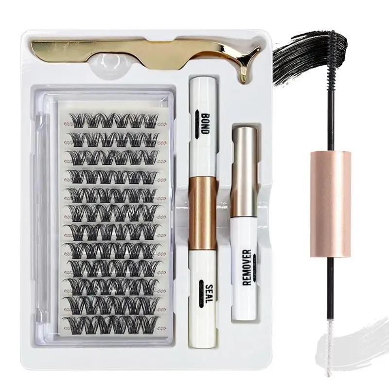 

2023 DIY Eyelash Extensions Kit,Lash Clusters 72/108Pcs Eyelashes Bond And Seal,Clusters Lash Glue Remover Makeup