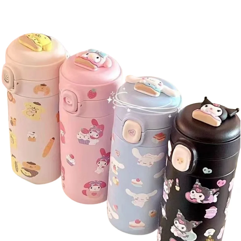

Macaron 304 Милая Sanrio Cinnamoroll помпон из нержавеющей стали Purin Kuromi My melody girly heart портативная Студенческая офисная кружка