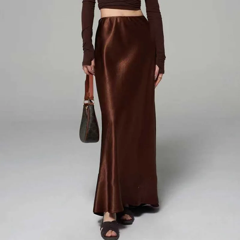 

Женская офисная юбка-годе из натурального шелка, весна-лето 2023