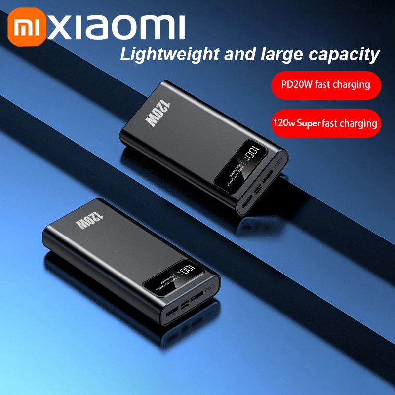 Xiaomi 200000mah Protable Ultra-Large Capacity Power Bank 120w Super Fast Charging Digital Display Power Bank For IPhone Samsung portable battery charger
