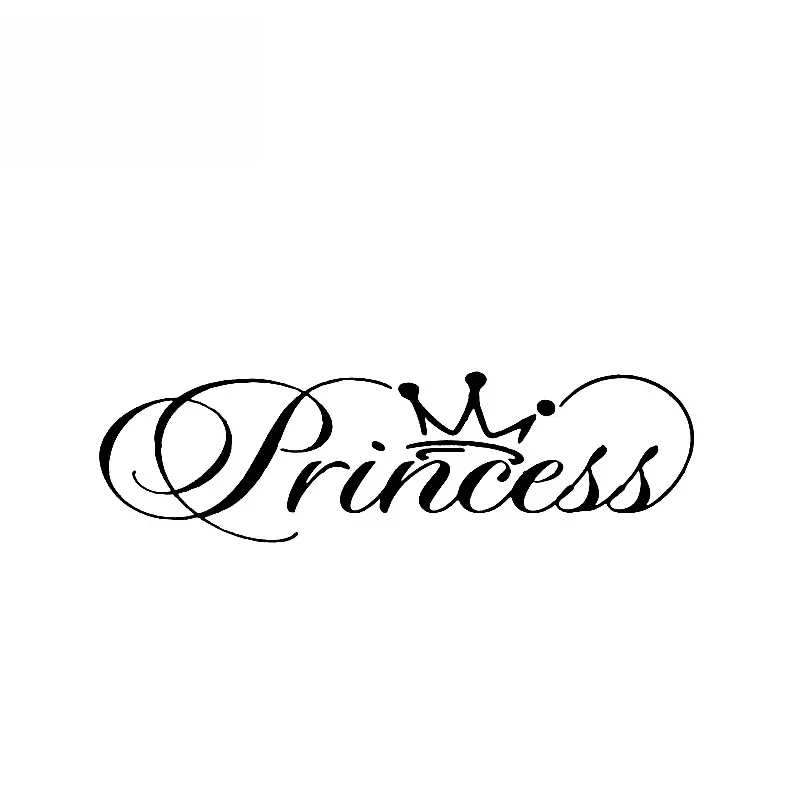 

Princess Elegant Crown Vinyl Car Black And Silver Sticker Decals,13*4CM