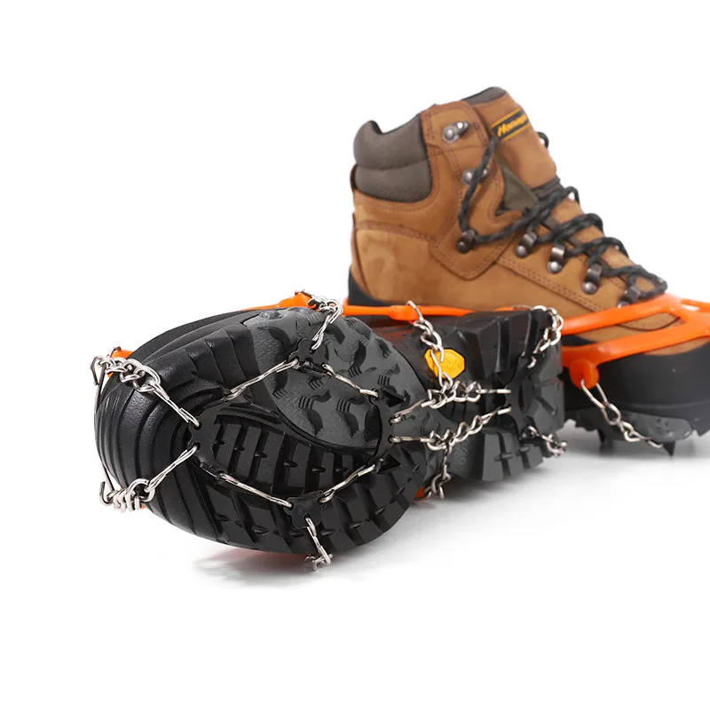 8 Teeth Steel Ice Gripper Spike for Shoes Anti Slip Climbing Snow Spikes Crampons Cleats Chain Claws Grips Boots Cover