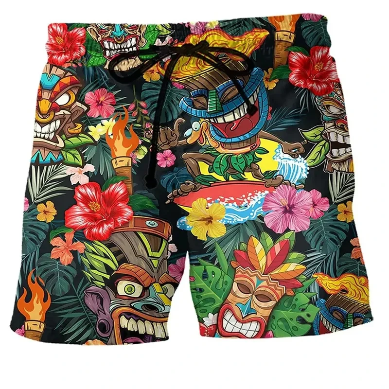 2024 Summer Fashion Men's Swimwear Shorts Print Beach wear Men Women Breathable Sport Short Drawstring Trunk Quick Dry Shorts 6