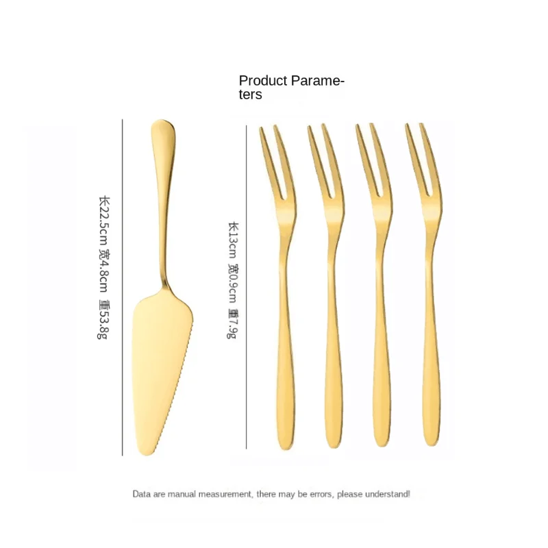 Description Picture 3 of item5-piece stainless steel cake shovel, baking knife, cheese knife, kitchen tools cake knife and fork set