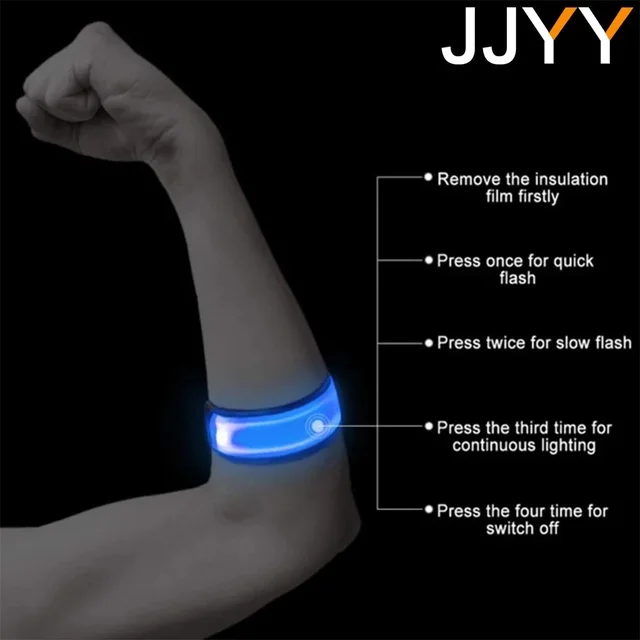 JJYY 1PC Outdoor Sports Night Running Armband LED Light USB Rechargeable Safety Belt Arm Leg Warning Wristband Cycling Bike Bic 5