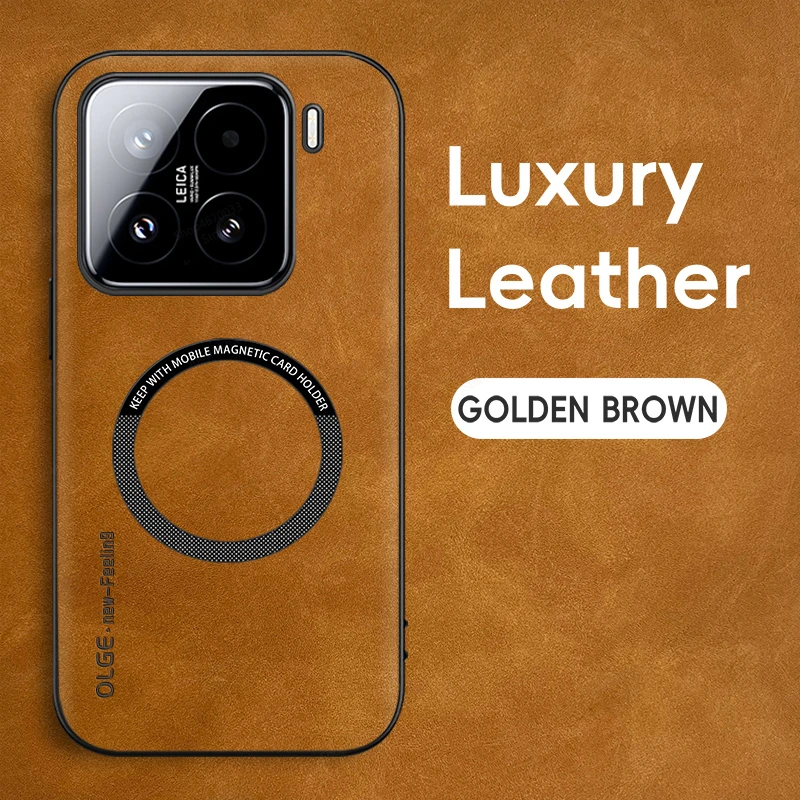 Leather Magnetic Phone Case Compatible with Xiaomi Devices