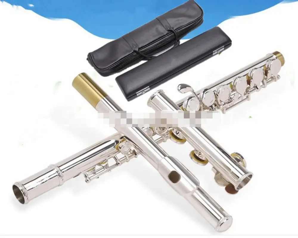 

Various models of flute instruments silver 16 17 holes open or closed quality