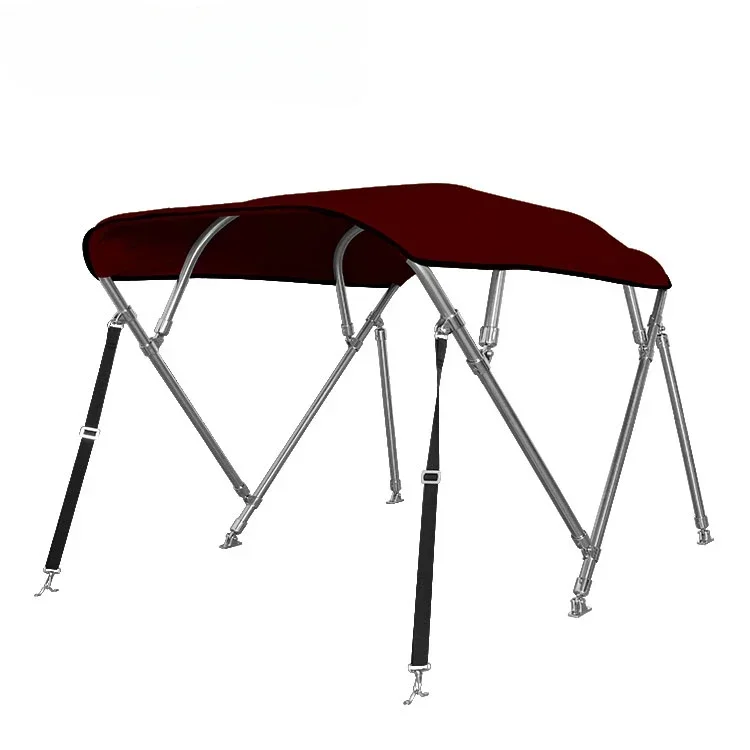 4 Bow Bimini Top Width 73-78 "W for Boat 600D Polyester Stainless Steel Frame with Support Pole Pontoon Boat Size