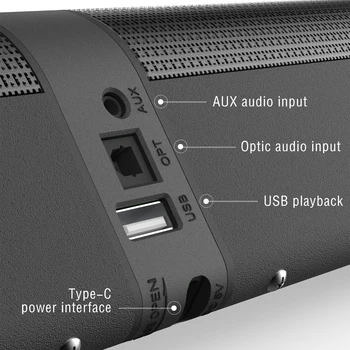 Home Theater 3D Stereo Surround Wireless Speaker Multi-Function Subwoofer Soundbar Support Foldable Split For TV/PC 2