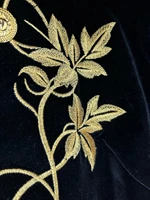 Modigirl femme automne hiver or brodé vestes 2025 nouveau velours à manches longues col rond bouton vacances de noël dames manteau 4