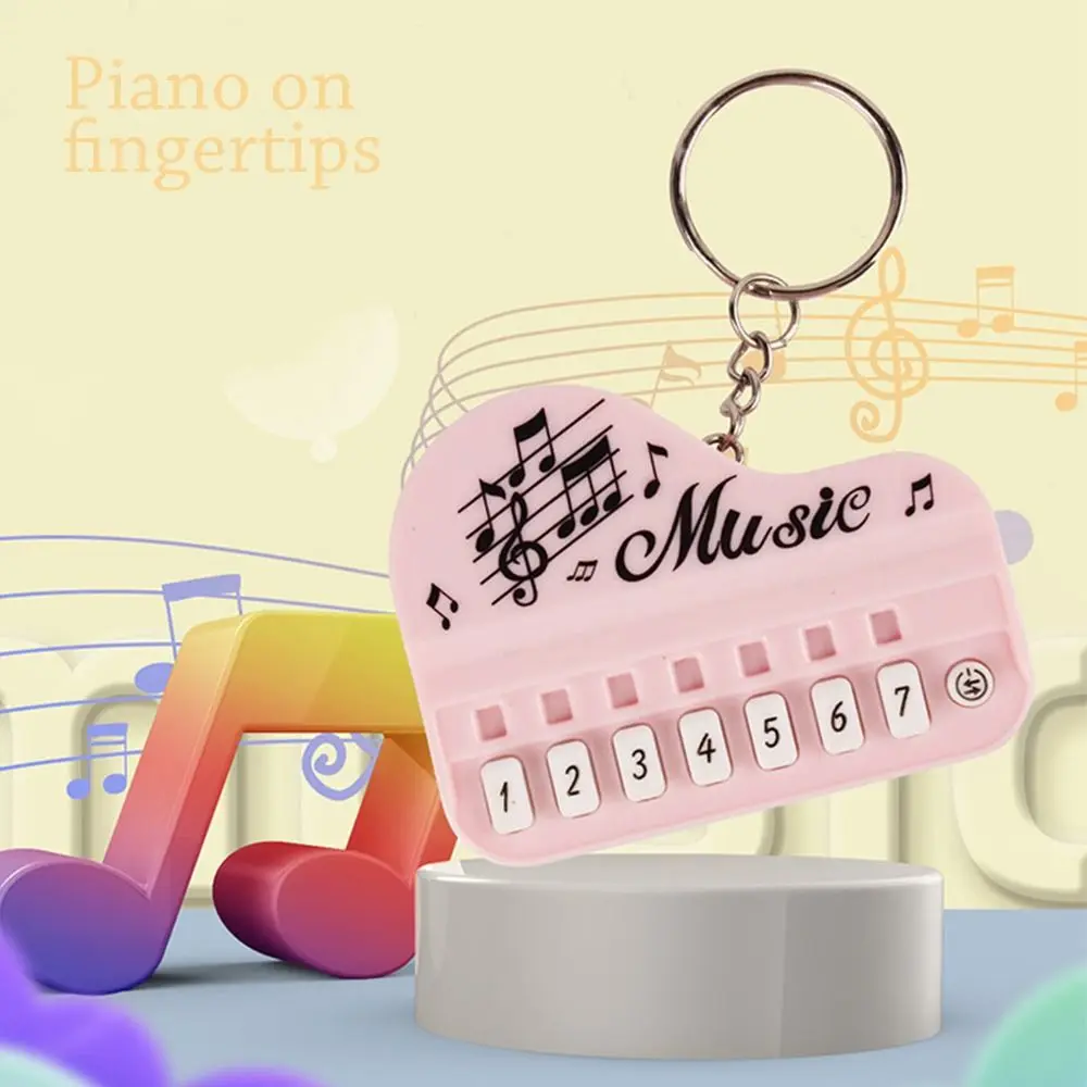 

Luminous Musical Instrument Toy Piano Keychain Mini Electronic Keyboard Keyring Portable Sounding Piano Keychain