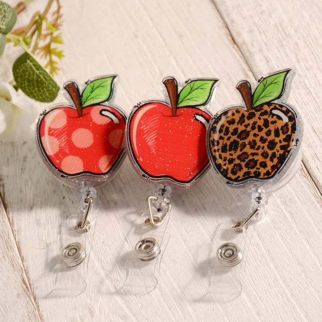 Fashion Acrylic Nurse Badge Holder Badge Reel Clip Apple Students Name Tag Id  Card Holder Lanyards Accessories 2023 New - AliExpress