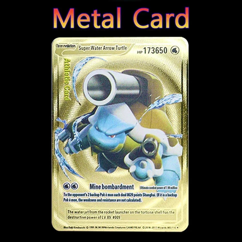 Pokemon Cards Pokemon 183200 Points High Mach Pikachu Charizard Mewtwo Gold Black English French Metal Card Vmax Mega GX Game Collection Card