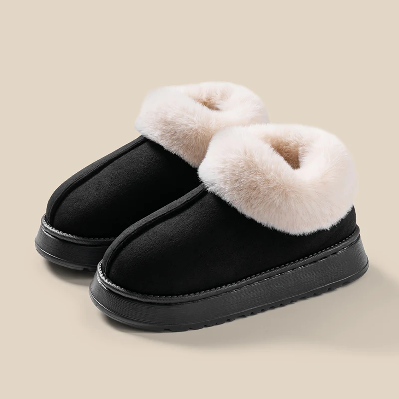 Men's High-Top Ultra-Soft Fleece Lined Winter Slip-On Slippers with Thick Memory Foam Sole