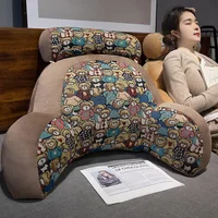 Retro Lumbar Support Large Cushion Bedside Reading Playing Sofa Cushion Home Bedroom Office Waist Protection Pillow Removable 2