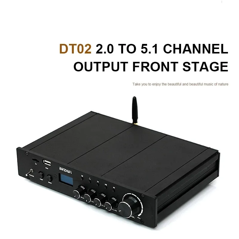 

ES9023 Audio Decoding 2.0 to 5.1 Channel Output Preamplifier QS7785PF Preamp Supports Bluetooth 5.0 / USB / TF / AUX Card Input