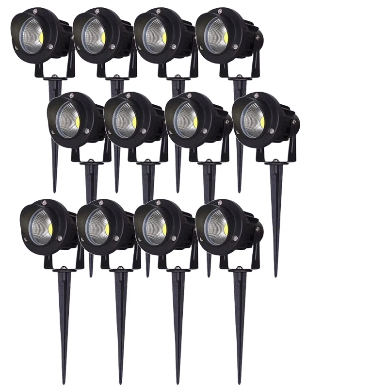 Światło dekoracje ogrodowe LED IP65 Waterprof lampa trawnikowa 220 v110v12v24v ciepły biały zielony 5 w10w15w krajobrazowe reflektory punktowe