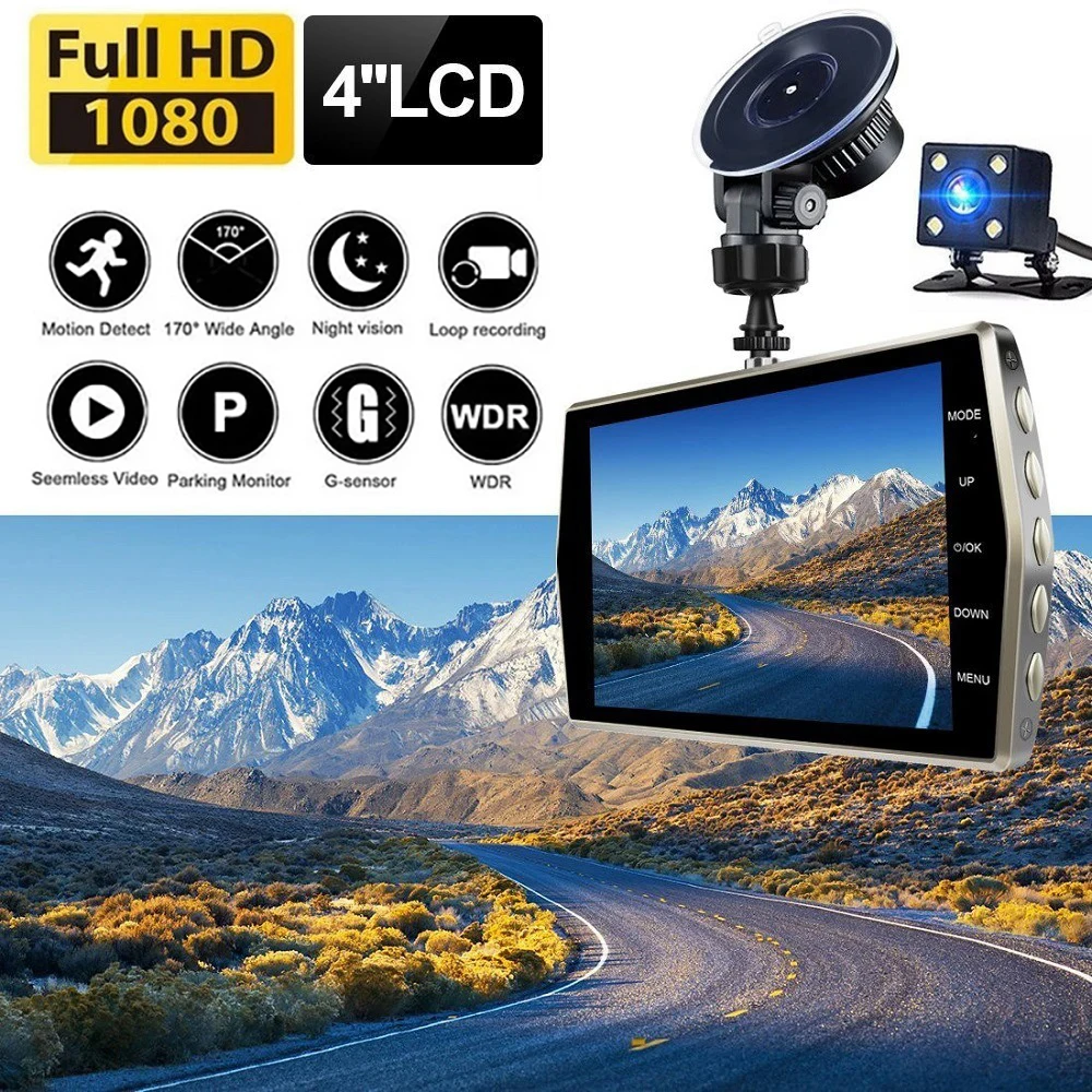 

Автомобильный видеорегистратор, автомобильная камера 1080P Full HD, видеорегистратор для вождения с ночным видением, автомобильный черный видеорегистратор, автомобильная камера, регистратор