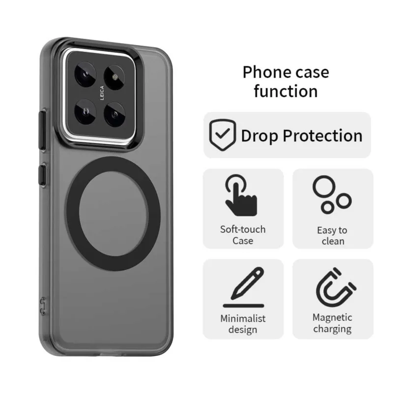 Luxury Matte Transparent Magnetic Phone Case - Shockproof and Wireless Charging Compatible