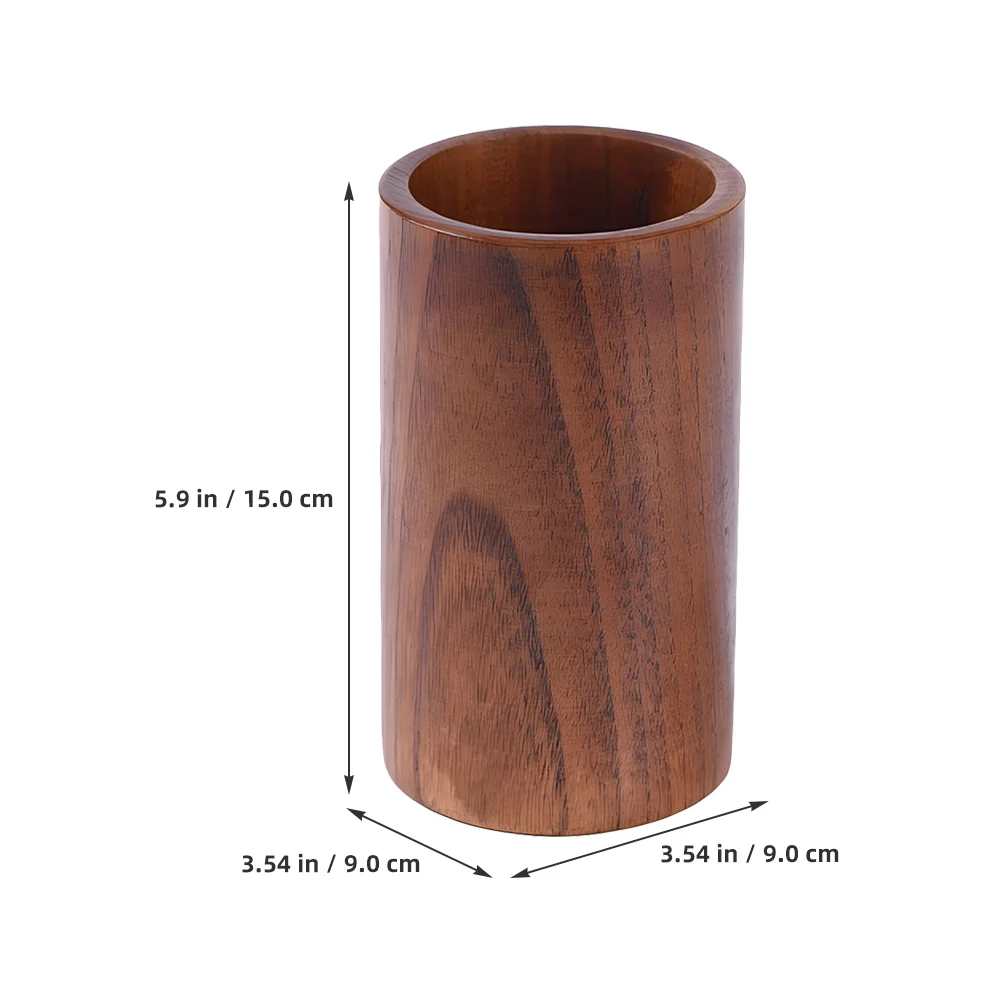 Dishwasher Cutlery Basket Wooden Barrel Pencil Holder Tableware Drainer Jujube Flatware Organizer 5