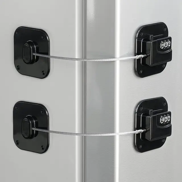 Serrure de réfrigérateur, serrure de réfrigérateur robuste, serrure à combinaison pour armoires de réfrigérateur, tiroirs, installation facile, pas de clés nécessaires 1