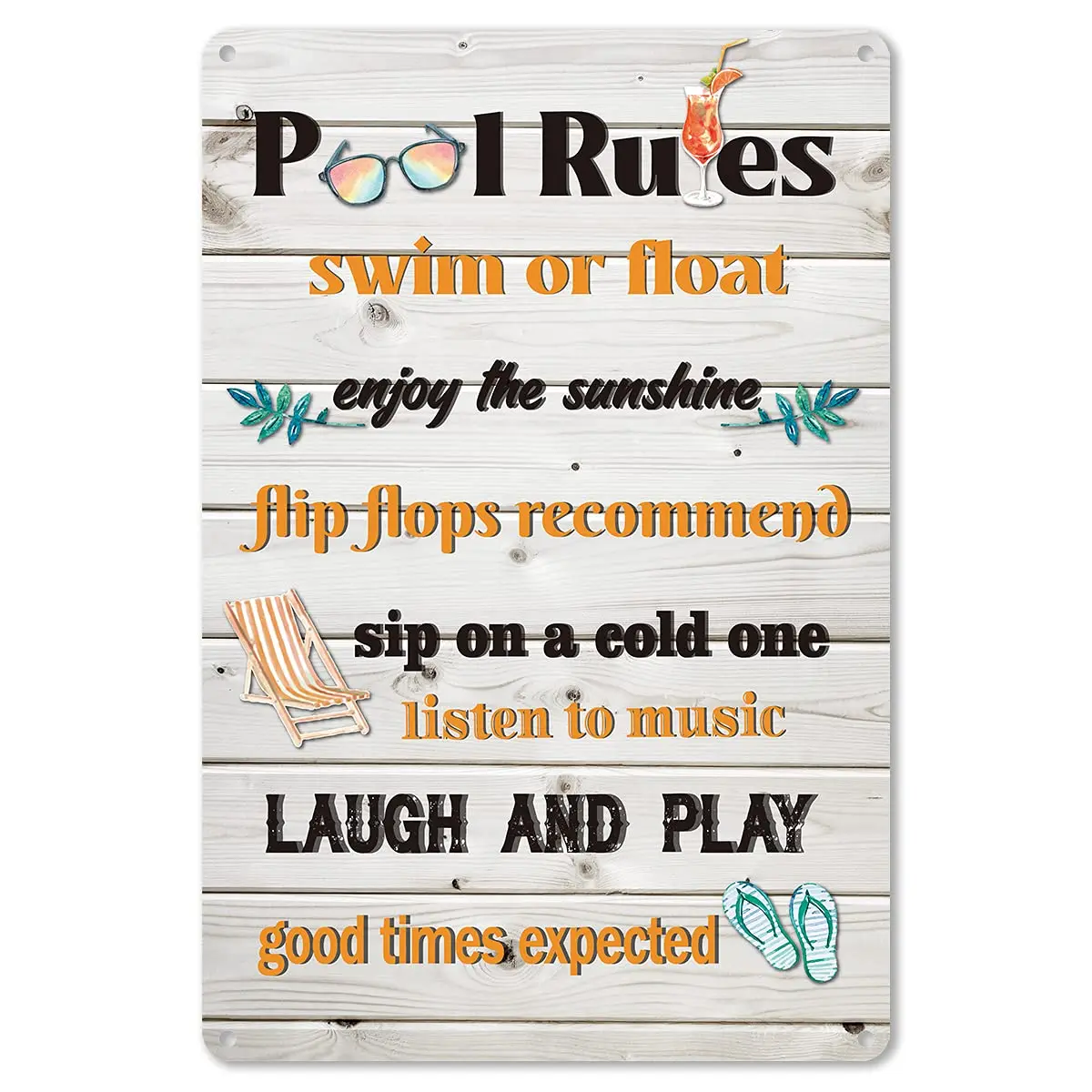 

ForbiddenPaper Rustic Pool Rules Metal Tin Sign Wall Decor Sign for Swimming Pool Beach Theme Decor Gifts for Women Men Friends