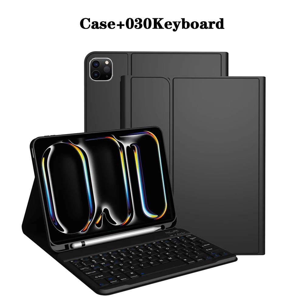 Enhanced Keyboard Case with Detachable Magnetic Cover and Integrated Pencil Holder
