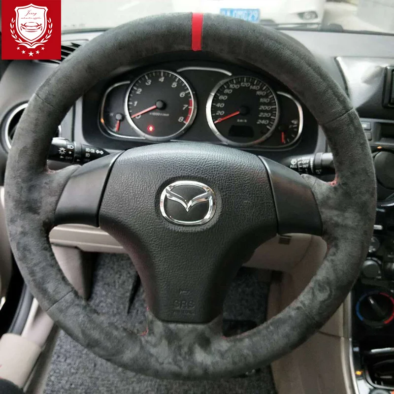 

For Mazda 3 6 CX-5 CX-4 CX-9 Atenza Premacy Familia DIY Custom Alcantara Suede Leather Steering Wheel Cover Car Accessorie
