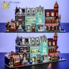 HUIQIBAO Toys MOC City Corner Coffee Shop Architecture Style Street View Micro Building Blocks for Children Construction Bricks 3