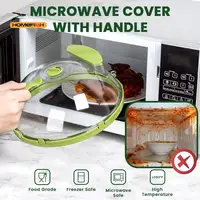 Couvercle alimentaire pour micro-ondes, protection transparente contre les éclaboussures pour micro-ondes avec cuiseur vapeur et poignée, Gadgets de cuisine 3
