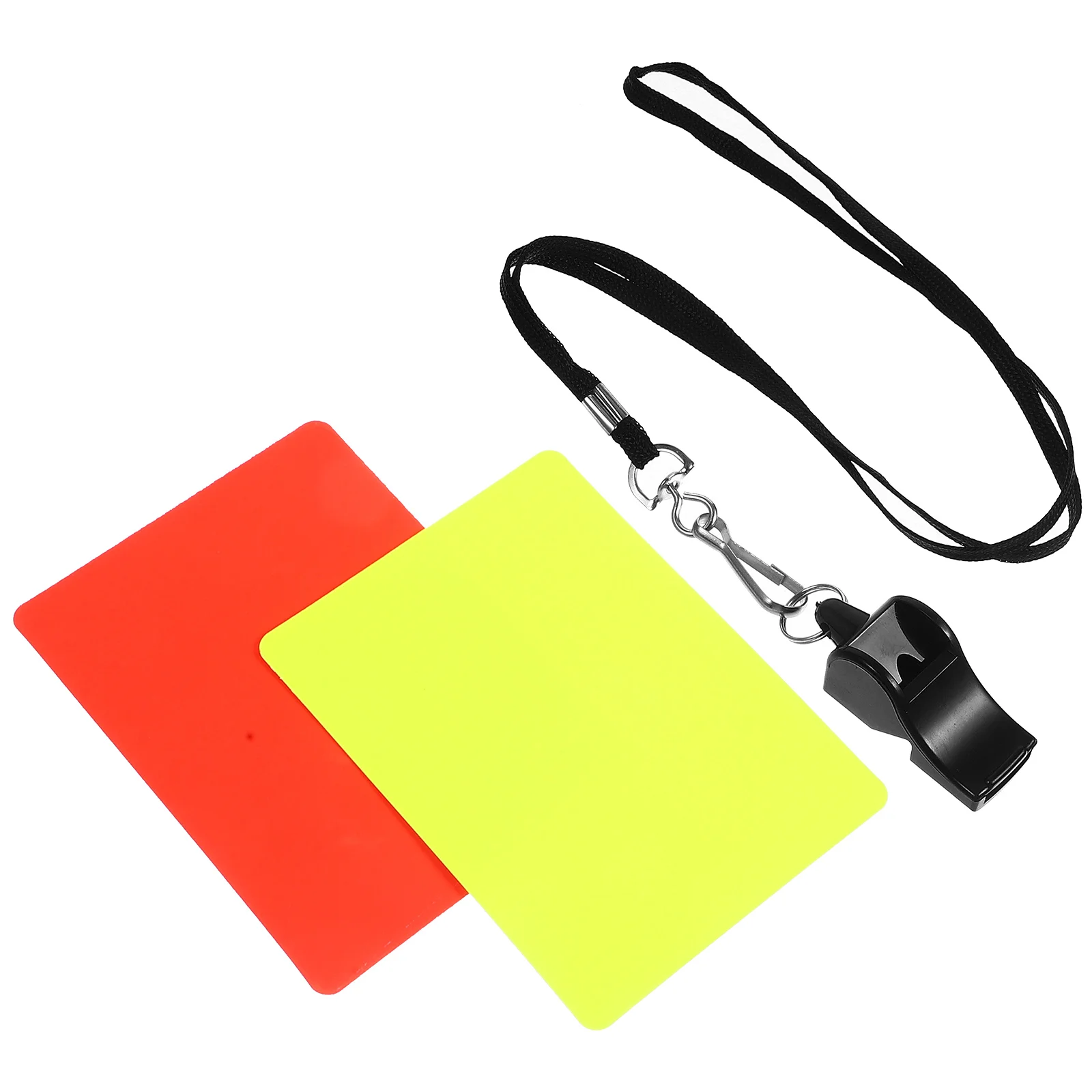 

Football Match Referee Red and Yellow Card Whistle Set Judge Cards Kit Multi-function Soccer Plastic Portable Wallet