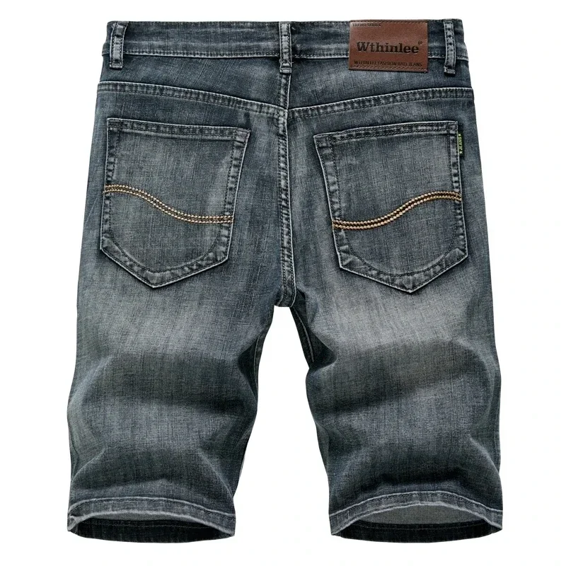 2025 Summer New Men's Denim Shorts Classic Black Blue Thin Section Fashion Slim Business Casual Jeans Shorts Male Brand 3