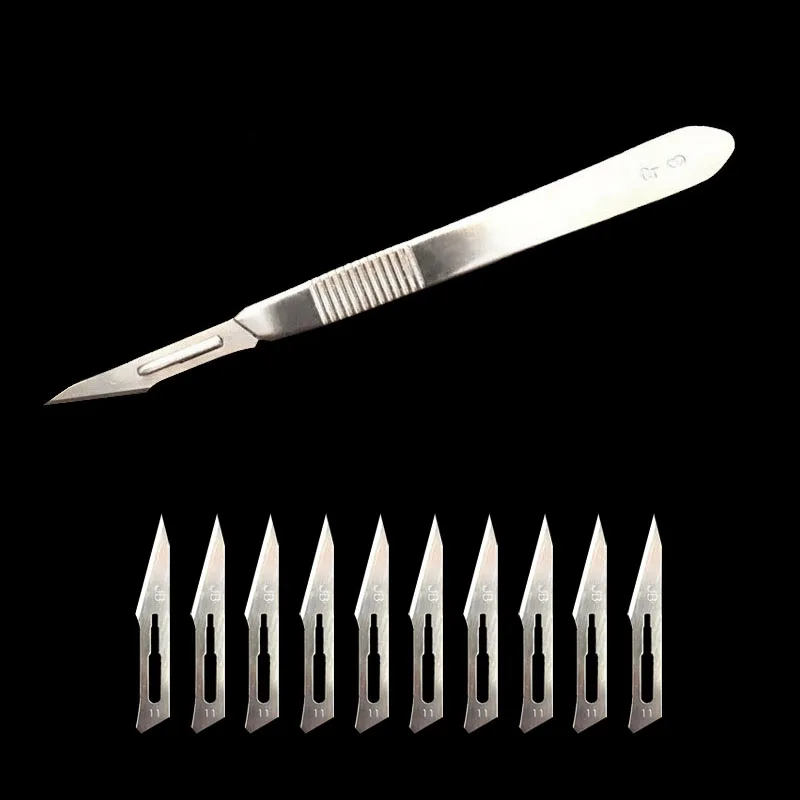Metal Scalpel 11 Antiskid Knife Craft Carving Knife Mobile Phone Notebook Computer PCB Maintenance Manual Tool Blade 4