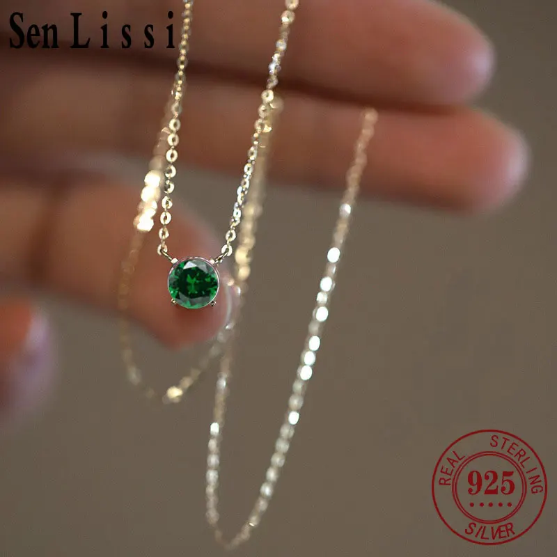 SOMILIA 10 색 패션 S925 순수 실버 18k 골드 펜던트 다기능 싱글 다이아몬드 목걸이 5A 지르콘 파인 목걸이