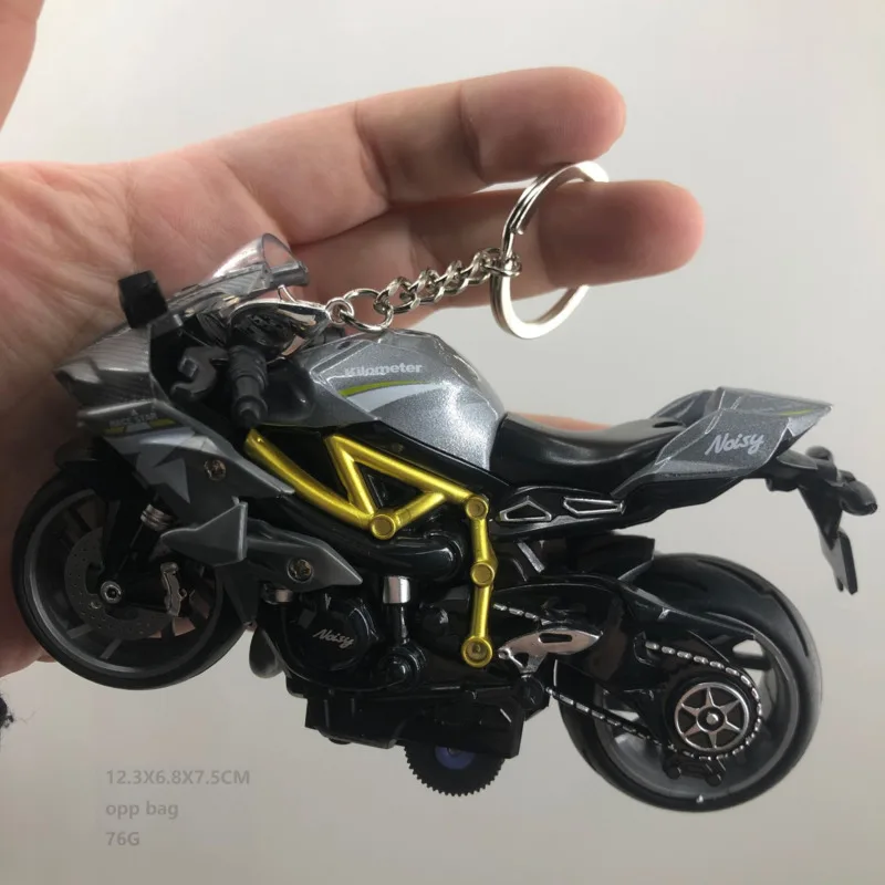 Racing Moto Keychain Alloy Fuel Tank H2R 1000RR Mini Model Backpack Charms Birthday Present Mini Scooter Pendant