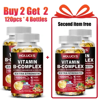 Premium Vitamin B Complex Supplement, Support Stress & Fatigue, Boosts Mood, Brain Function & Overall Vitality 1